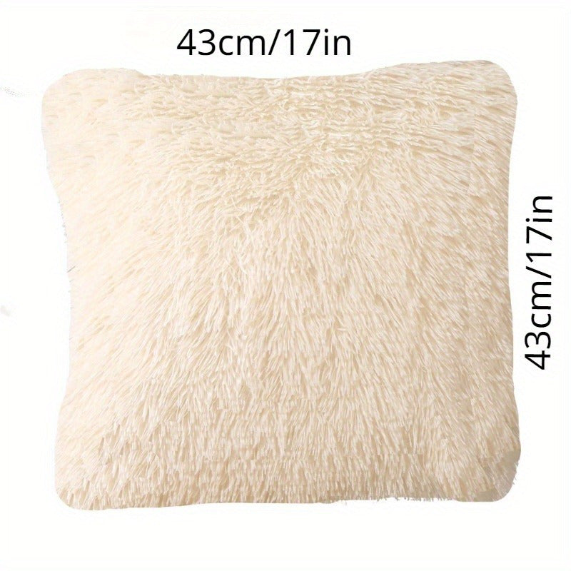 2pcs Household Bedhead Cushion Sofa Cushion Solid Plush Throw Pillow Float Window Cushion Throw Pillow Cover, Without Pillow Core