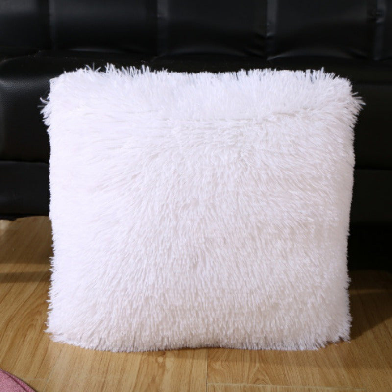 2pcs Household Bedhead Cushion Sofa Cushion Solid Plush Throw Pillow Float Window Cushion Throw Pillow Cover, Without Pillow Core