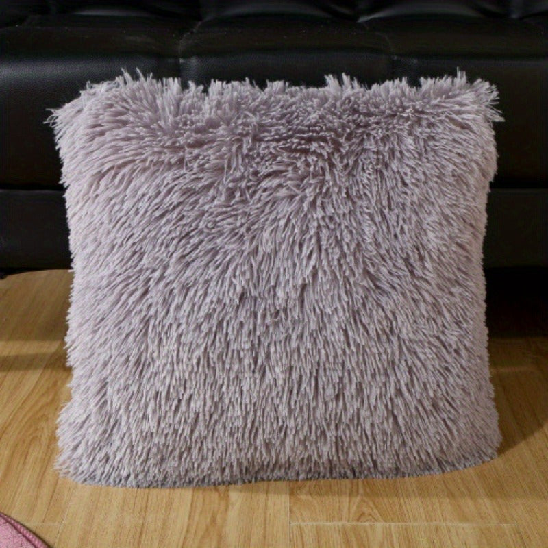 2pcs Household Bedhead Cushion Sofa Cushion Solid Plush Throw Pillow Float Window Cushion Throw Pillow Cover, Without Pillow Core