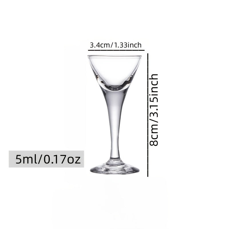 2/4/6pcs, Lead-free Glass Small Goblet Shot Glasses, Tasting Wine Glasses, Glasses Wine Cups, 5ml/0.17oz