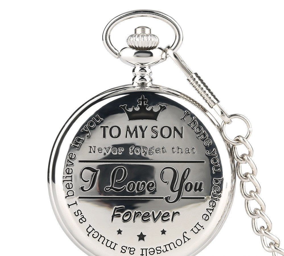 "I LOVE YOU FOREVER" POCKET CHAIN WATCH