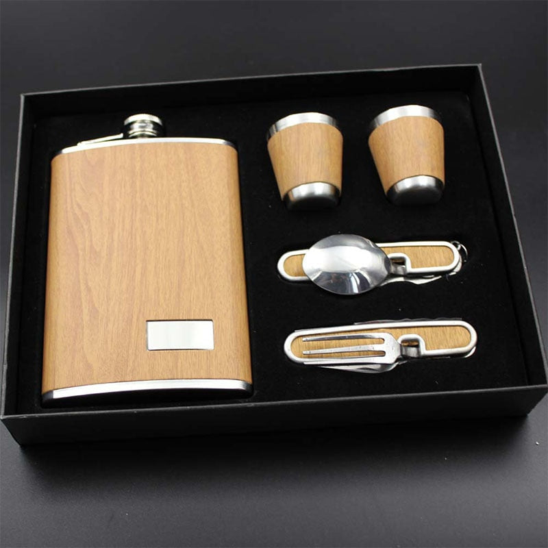 Metal Hip Flask Set 9oz Whiskey Alcohol Bottle with Box