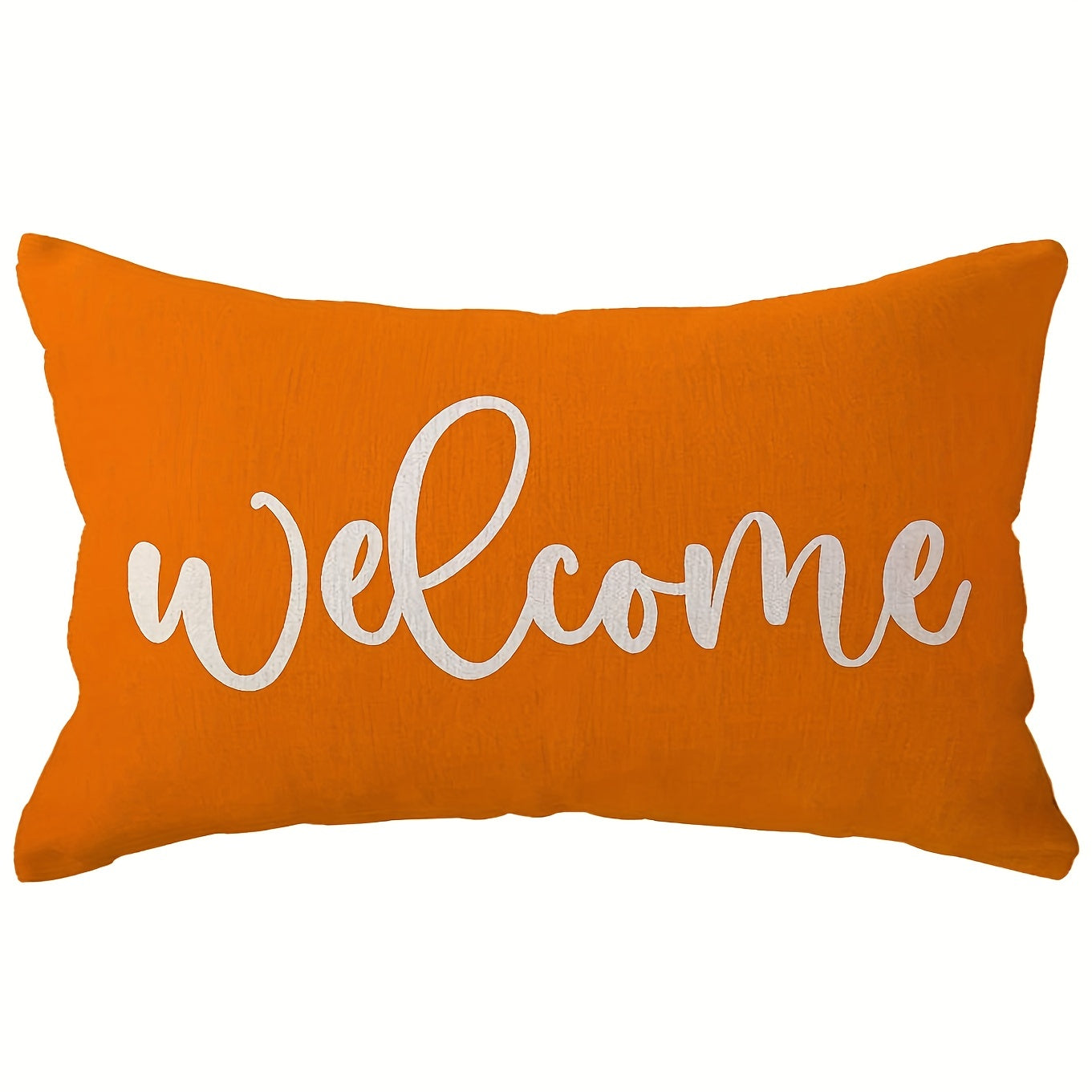 1pc Orange Yellow Printed Pillowcase, Farmhouse Waist Pillowcase, Spring And Summer Sofa Cushion, Linen Blended Bed Cover For Sofa, Home Decoration, No Pillow Core, 11.8 * 19.68 Inches