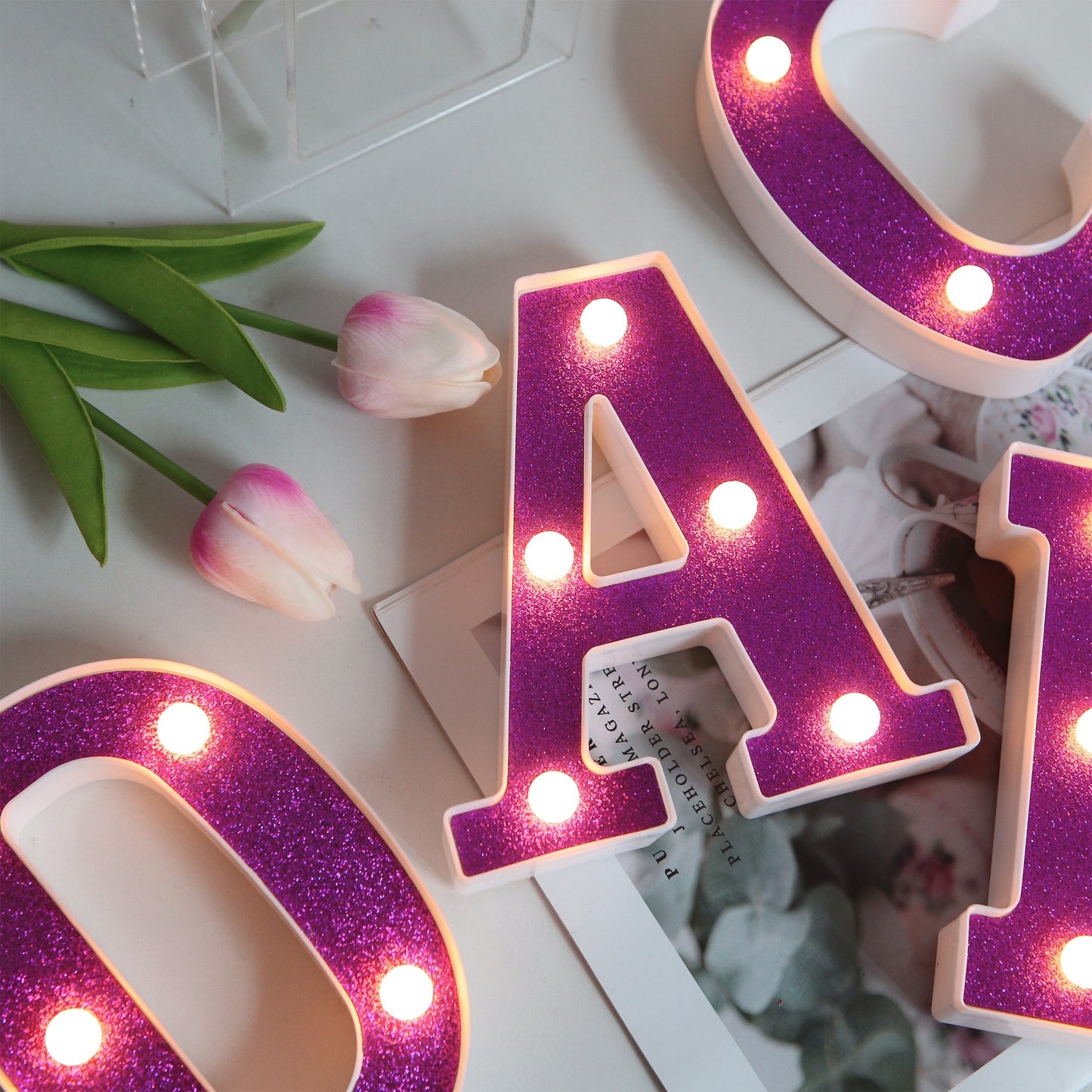 1pc Purple Led Letter Light, Letter Shaped Decorative Light For Outdoor  Parties, Decoration