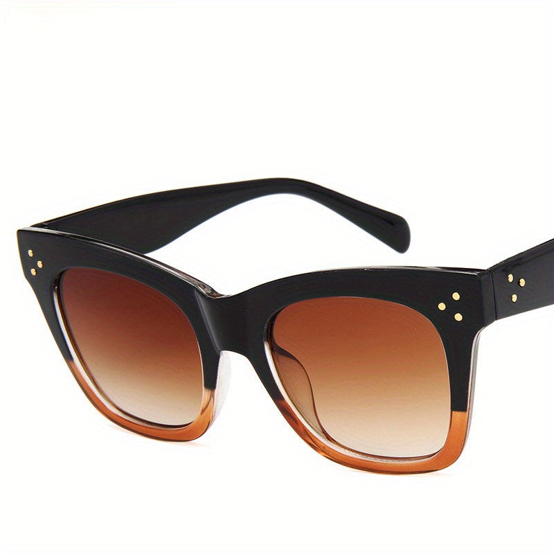 Vintage Leopard Cat Eye Sunglasses Large Frame Gradient Color Sunshade Eyewear Women Driving Eyeglasses