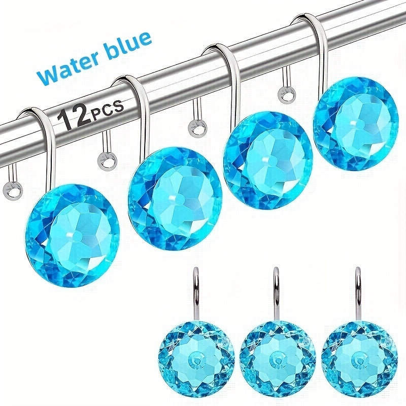 1pc Sparkling Rhinestone-Shaped Acrylic Shower Curtain Hook - Easy to Install and Stick to Any Surface, Perfect for Bathroom Decor and Organization