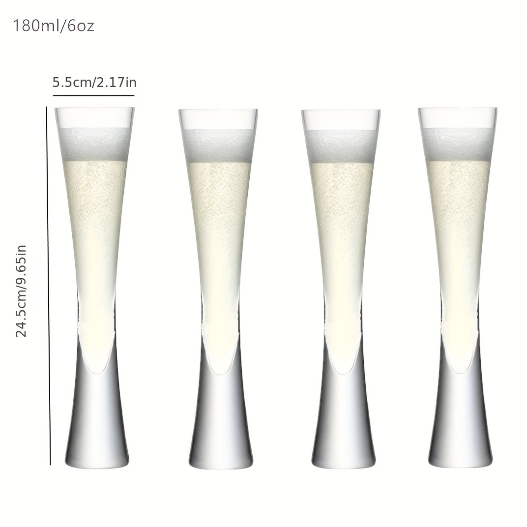 4pcs Ereganto Glitter Champagne Flutes: Perfect for Bar Parties, Weddings, and Gifts!