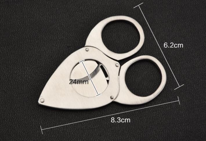 Stainless Steel Cigar Cutter Bat Sleeved Double Blade Cigar Scissors