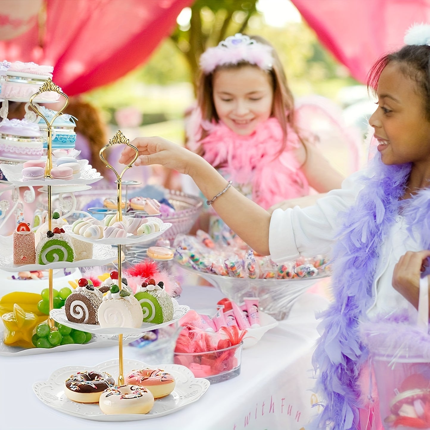 1 Set, 3-Tier Cake Tray And Stand - Perfect For Weddings, Parties, And Kitchen Use - Durable Cupcake Display Stand For Dried Fruit And Wedding Cakes