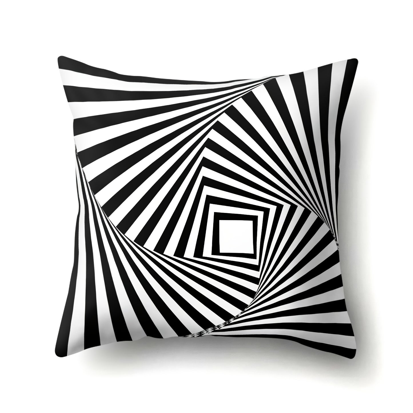 1pc Geometry Cushion Cover, Black White Striped Dotted Grid Pattern Throw Pillow Case 44cm X 44cm/17.32 X 17.32 Inches