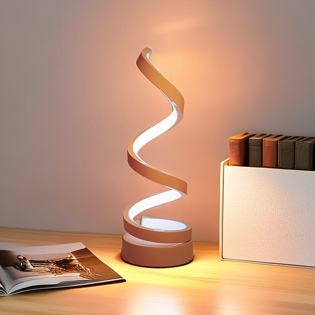 1pc LED Strip Table Lamp, USB Plug-in Atmosphere Lamp, Small Night Lamp, Desktop Creative Lamp, Table Lamp, Three-color Dimming, Infinitely Dimming Control Brightness