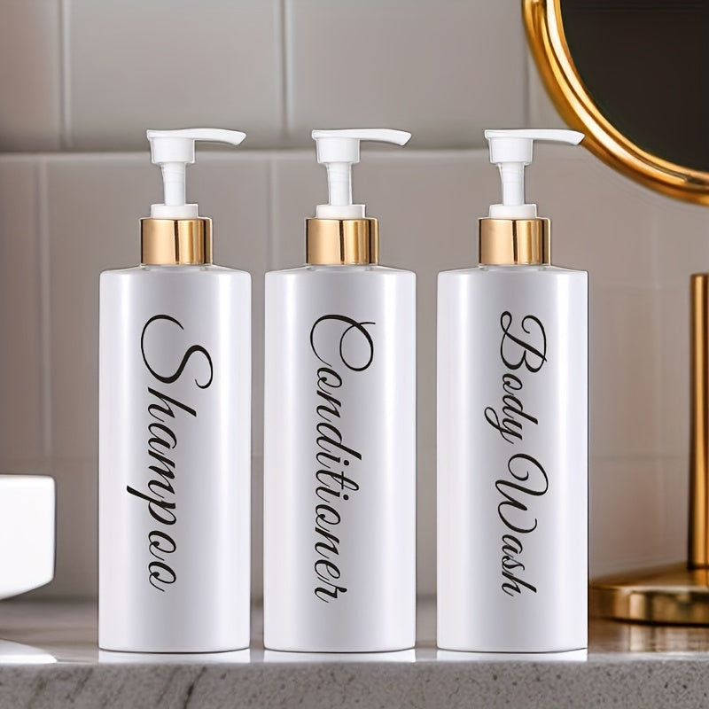 3pcs Shampoo Conditioner 500ml, Lotion Dispenser, Storage Bottle For Shower, Bathroom & Kitchen Supplies