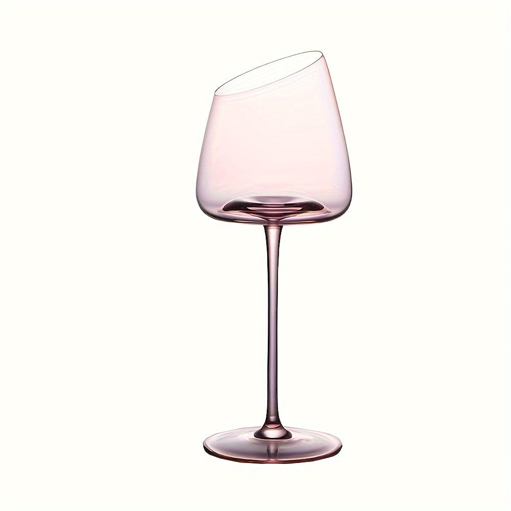 2pcs, Lead-Free Crystal Concave Bottom Bevel Red Wine Glasses Goblet - Pink Flamingo Style Crystal Wine Glass Champagne Glasses Bordeaux Cocktail Glass