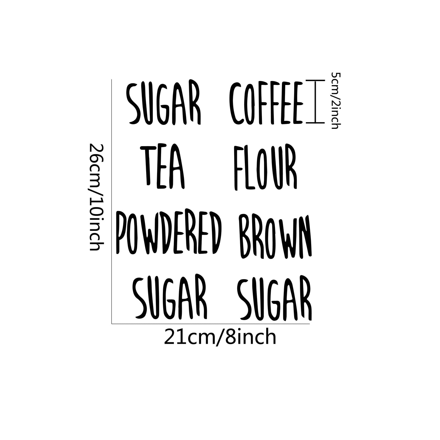 1 Set Sugar Coffee Tea Flour Powdered Brown Cup Sticker Kitchen Stickers Vinyl Decals Wall Stickers