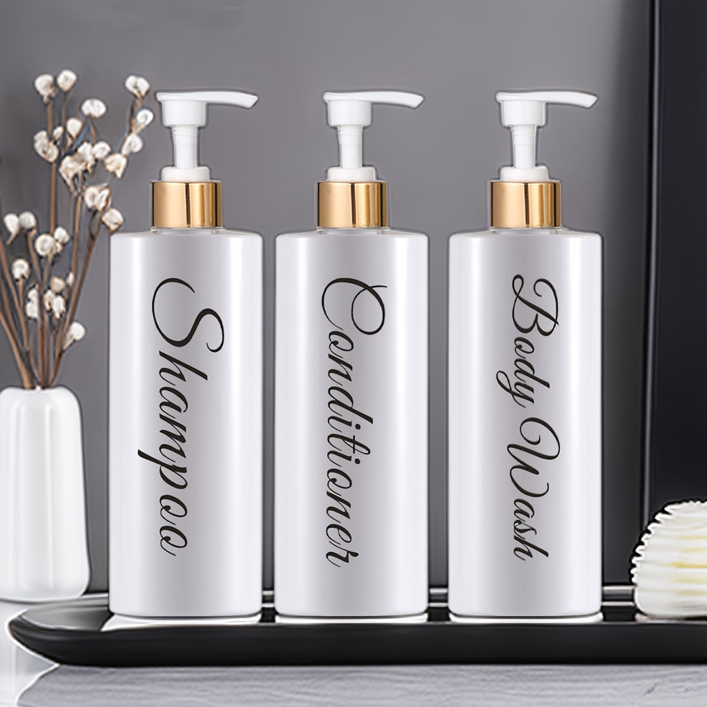 3pcs Shampoo Conditioner 500ml, Lotion Dispenser, Storage Bottle For Shower, Bathroom & Kitchen Supplies