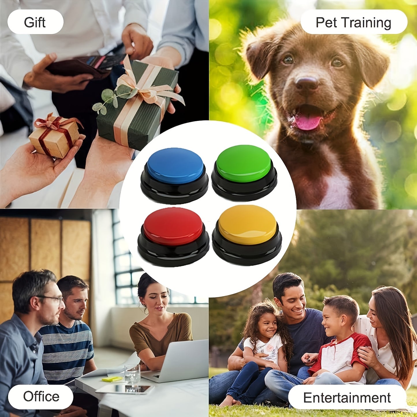 1pc/4pcs Train Your Pet Easily With Dog Buttons: Communication & Speech Training For Dogs & Cats!