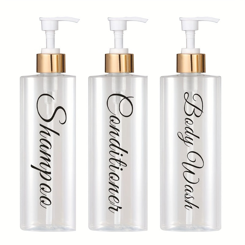 3pcs Shampoo Conditioner 500ml, Lotion Dispenser, Storage Bottle For Shower, Bathroom & Kitchen Supplies