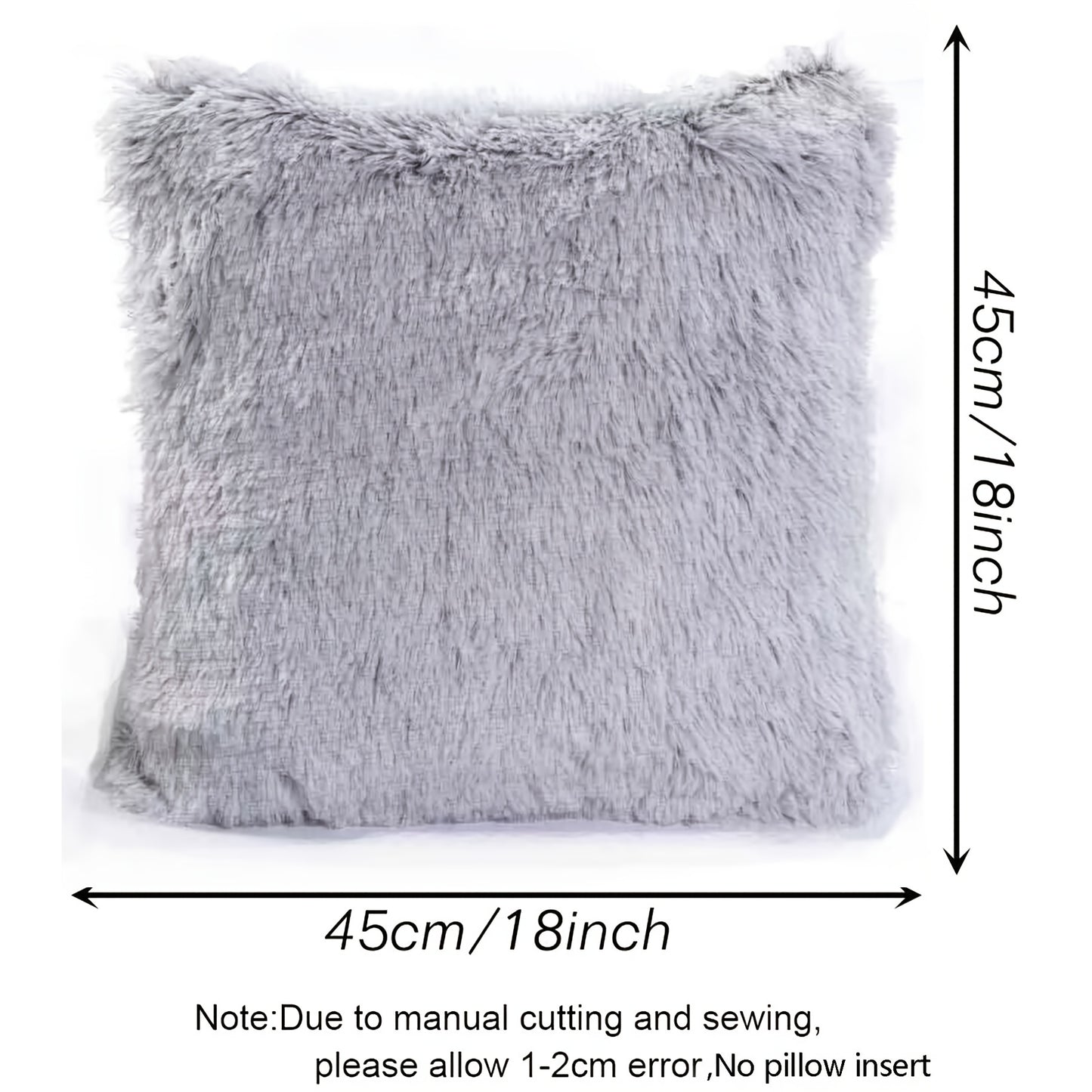 1 pc/2 Super Soft Faux Fur Throw Pillow Cover for Sofa Bed Chair - Luxury Home Decor Cushion Case (Pillow Insert Not Included)