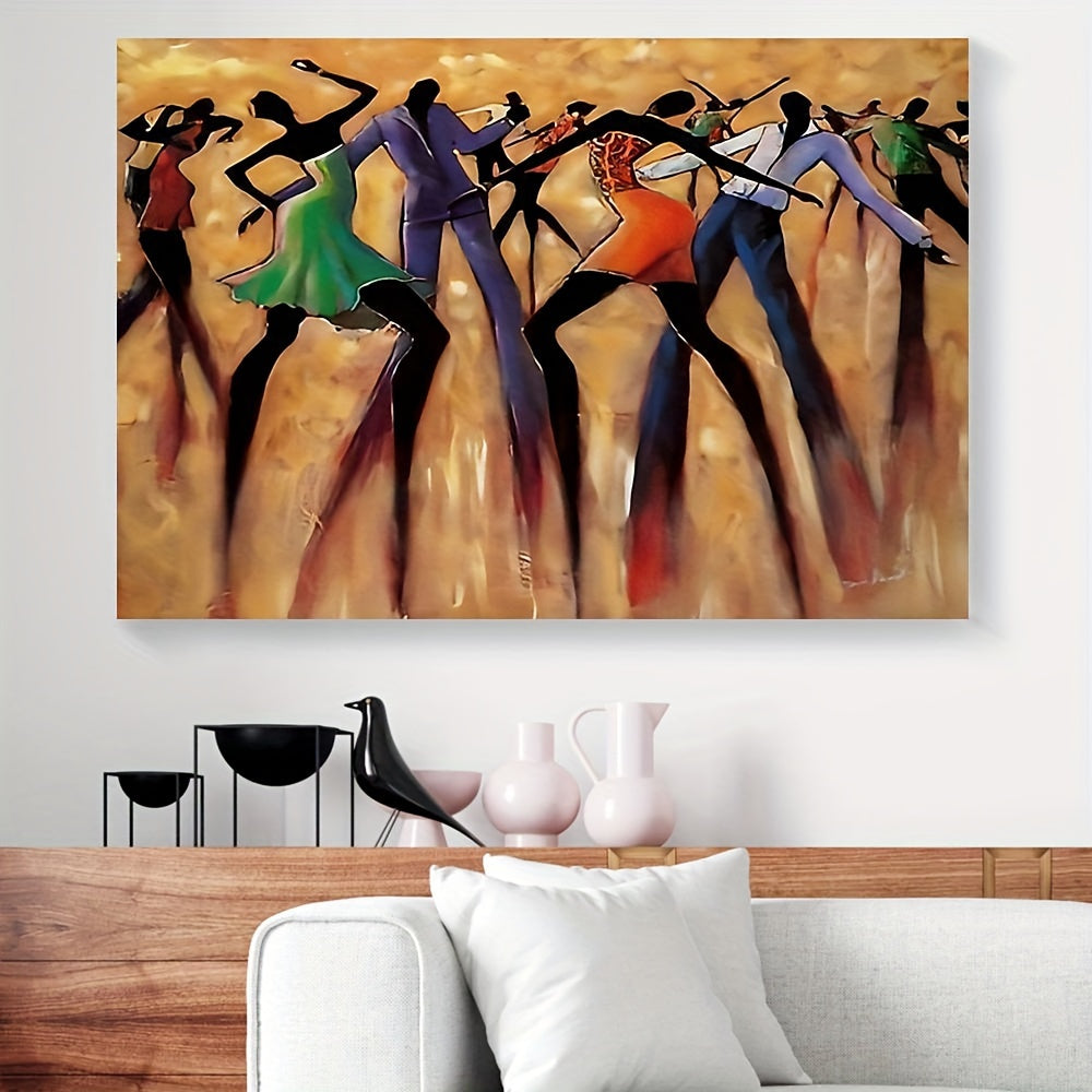 1pc Wooden Framed We Love Dances Black People Dancing Canvas Decor Wall Art For Bedroom Living Room Home Walls Decoration With Framed Read To Han 11.8inchx15.7inch