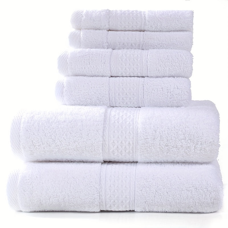 "6pcs Soft and Absorbent Towel Set for Bathroom - Includes 2 Bath Towels (27.5"" x 55""), 2 Hand Towels (13"" x 29""), and 2 Wash Cloths (13"" x 13"") - Available in Solid Colors"