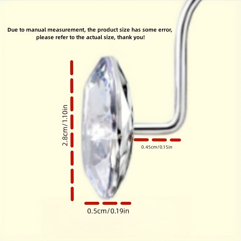 1pc Sparkling Rhinestone-Shaped Acrylic Shower Curtain Hook - Easy to Install and Stick to Any Surface, Perfect for Bathroom Decor and Organization