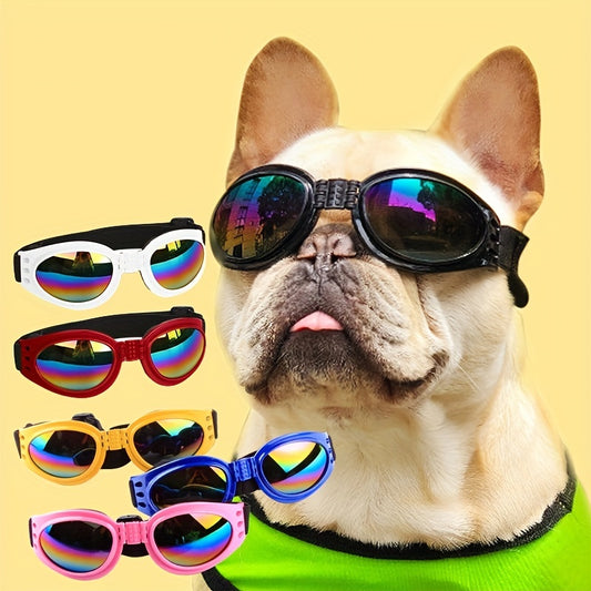 1pc Foldable Dog Sunglasses, Suitable For Finishing A Stylish Look, Adjustable Head Strap