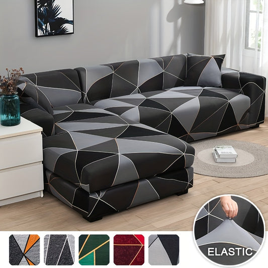 1pc Geometric Pattern Sofa Cover - Spandex Slipcover for Couch - Furniture Protector for Living Room, Bedroom, and Office - Stylish Home Decor