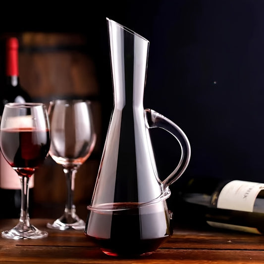 1pc Glass Decanter, New Hand-blown Lead-free Glass Decanter, High-end Silk-wrapped Red Wine Decanter, Creative Wine Bottle, Household Wine Decanter