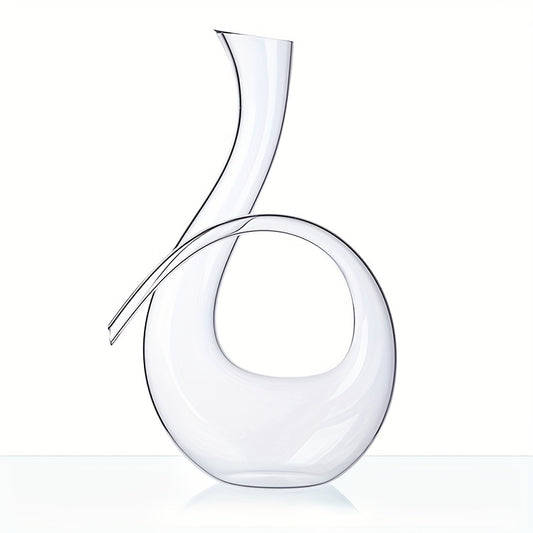 1pc, Handmade Crystal Red Wine Decanter - 46 Oz Lead-Free Glass Carafe and Purifier for Home Bar - Unique 6 Shaped Design - Perfect for Meetings and Special Occasions