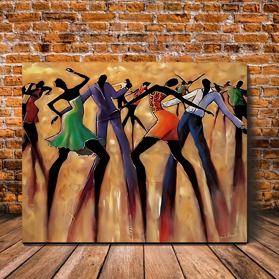 1pc Wooden Framed We Love Dances Black People Dancing Canvas Decor Wall Art For Bedroom Living Room Home Walls Decoration With Framed Read To Han 11.8inchx15.7inch