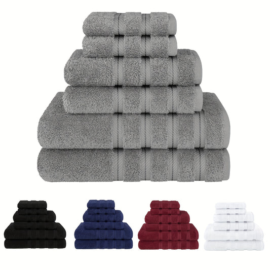 3/6pcs Solid Color Towel Set, 1/ 2 Bath Towels & 1/2 Hand Towels & 1/2 Washcloths, Soft Absorbent Towel For Home Bathroom, Bathroom Supplies, Multicolor Towel Sets