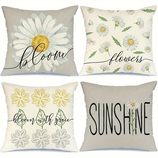 1pc, Throw Pillow Covers 18x18 Set Of 4 Farmhouse Pillow Covers Cushion Cases Decorative Pillowcases For Sofa Couch Living Room Outdoor Home Decor