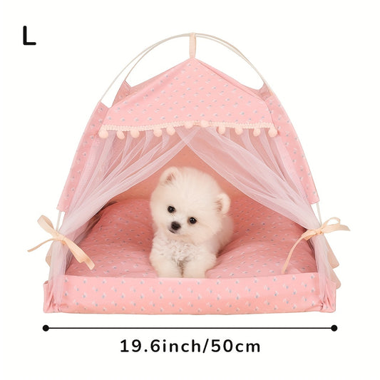 Portable Pet Tent with Breathable Cushion - Perfect for Small Dogs and Cats