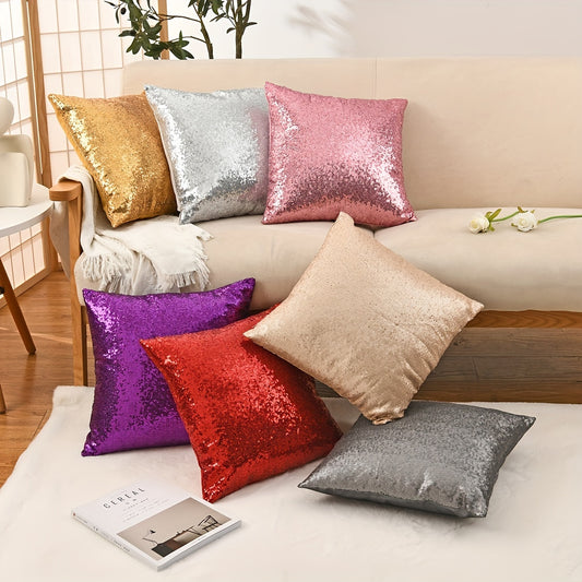 1pc, Sparkling Sequin Throw Pillow Cover for Living Room and Bedroom - Pillow Insert Not Included